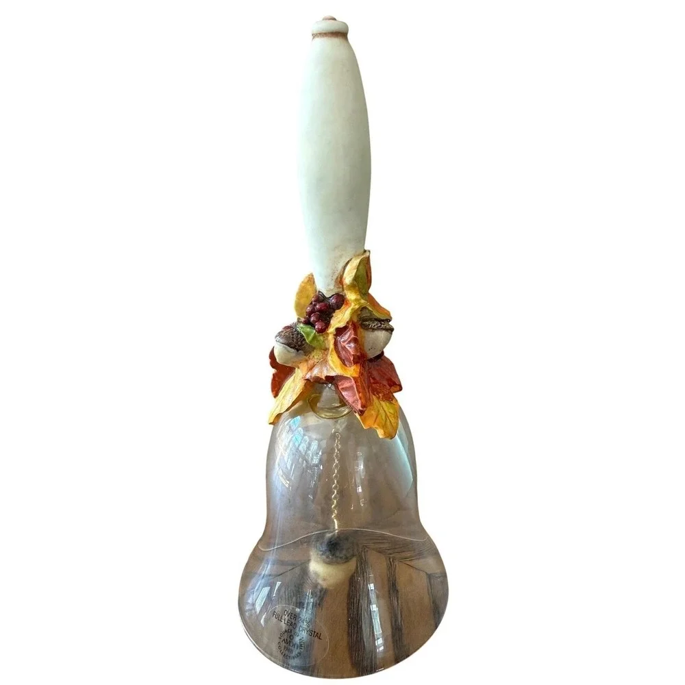 Vintage Avon Harvest Bounty Crystal Bell 1988 Lead Crystal Fall Decor Boxed